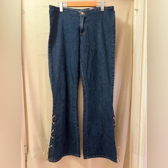 Bubblegum Denim - Vintage Bubblegum USA Lace Up Flare Jeans Y2K Women’s 11/12 Bootcut Denim Pants